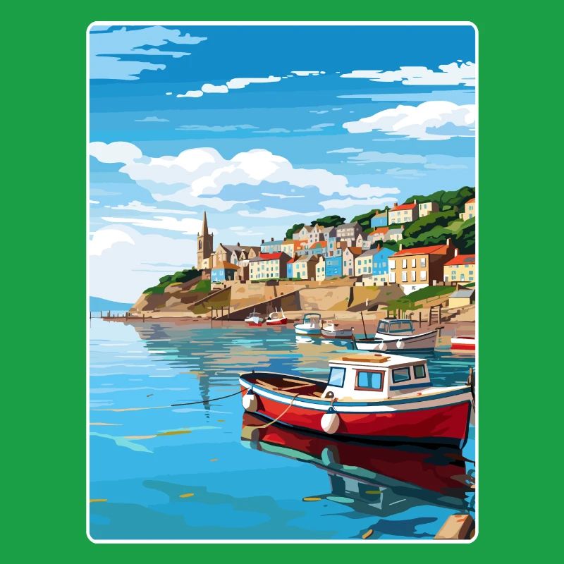 Looe Angleterre Affiche de voyage Souvenir Carte Postale Peinture