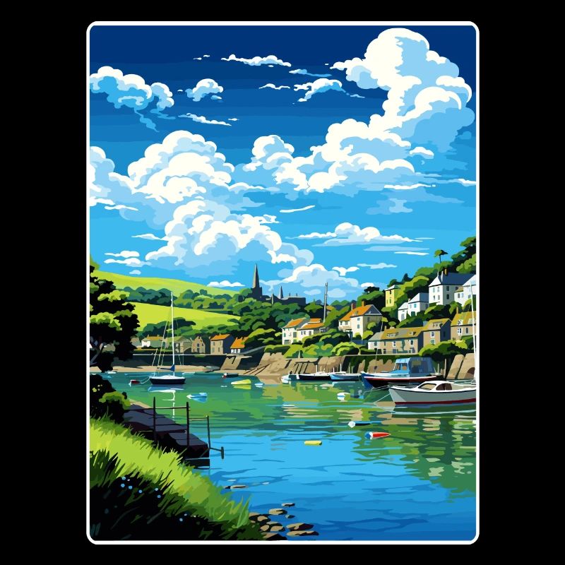 Fowey River England Vintage Reise Poster Souvenir
