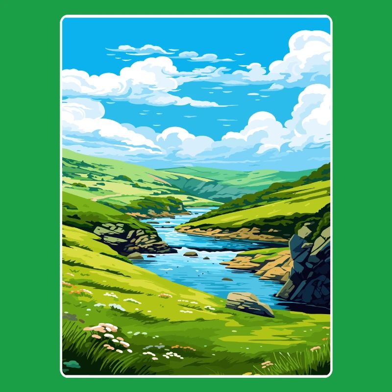 Boscastle Cornouailles Angleterre Affiche de voyage souvenir
