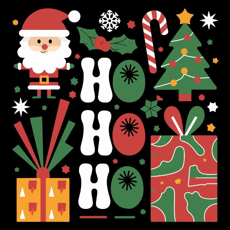 Festive Christmas Icon Set for Apparel