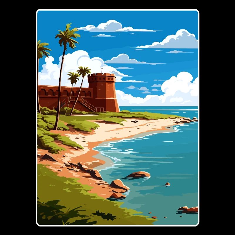 Affiche de voyage souvenir du parc national de Tortugas sèche