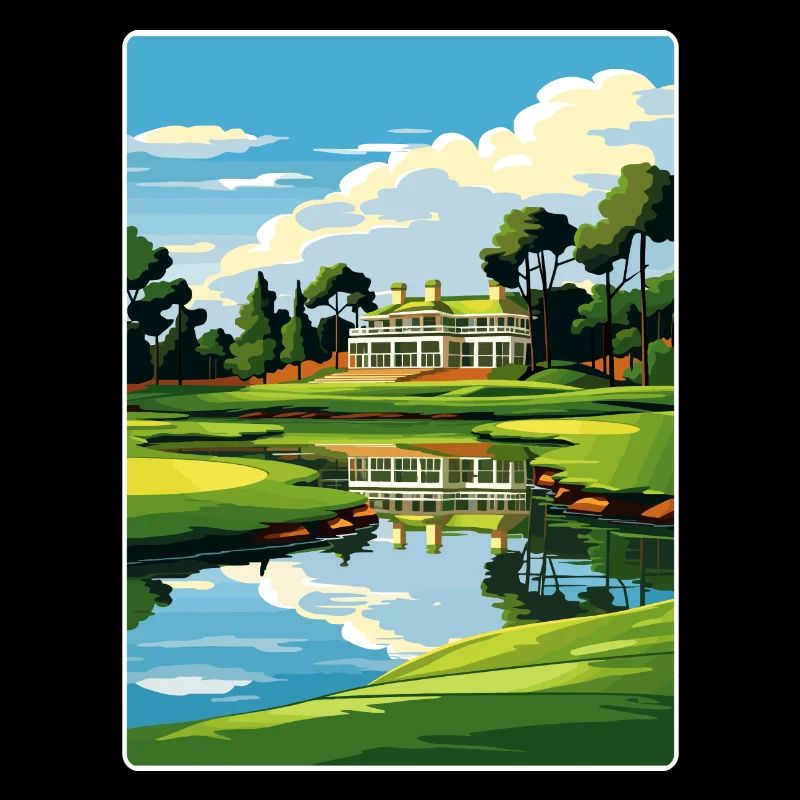 Augusta Golfplatz Vintage Reiseposter Souvenir