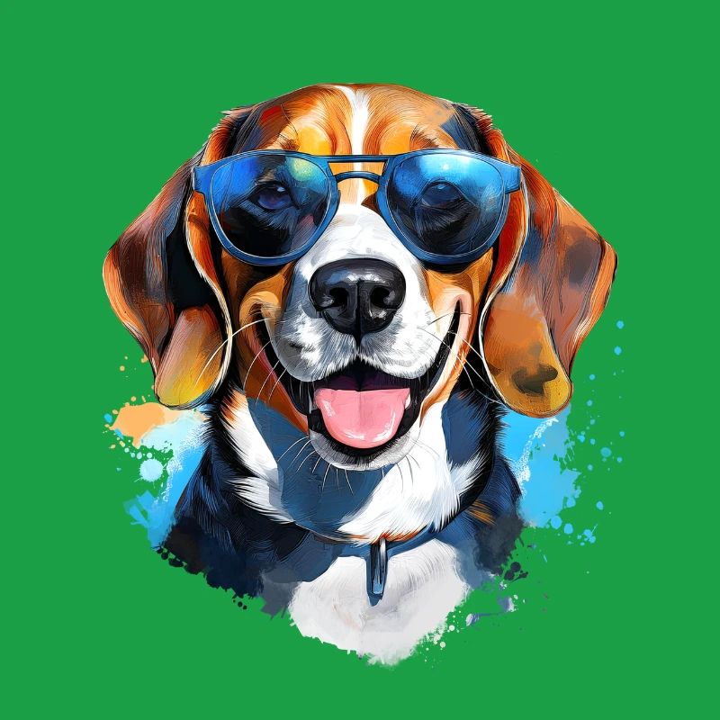 Beagle avec lunettes de soleil