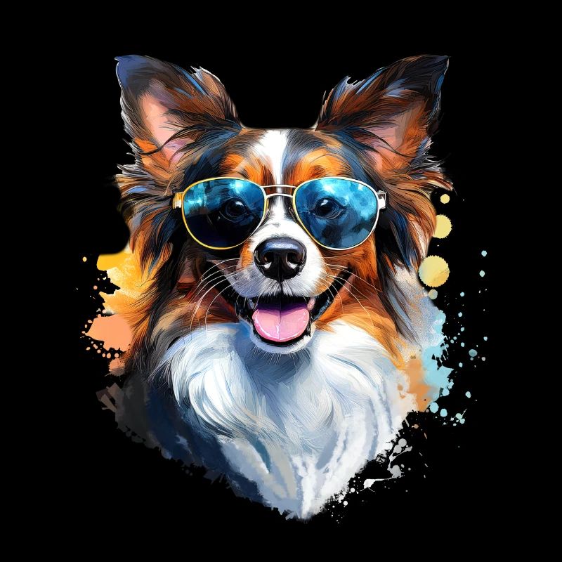 Papillon with sunglasses