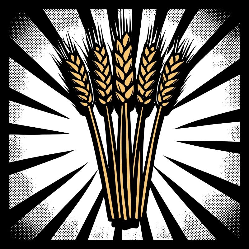 5 Wheat Ears Highlight Gold