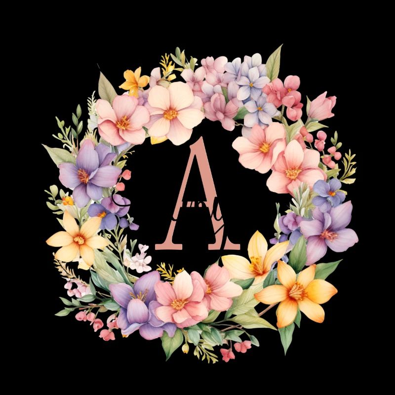 A| Monogramm | Name | Amy | Watercolor | Bunt