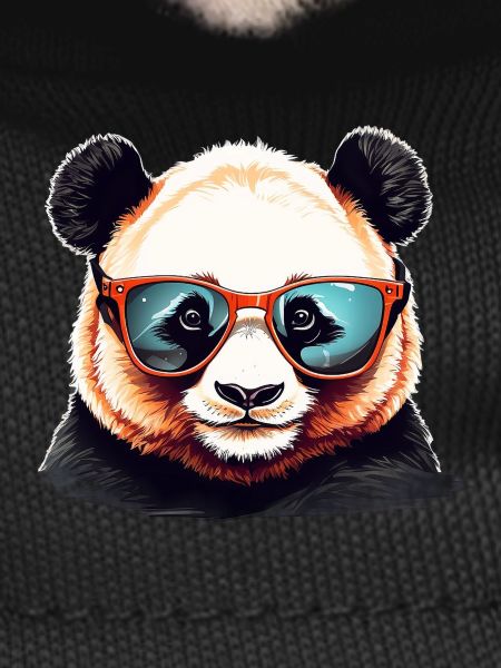 Casual panda head with sunglasses