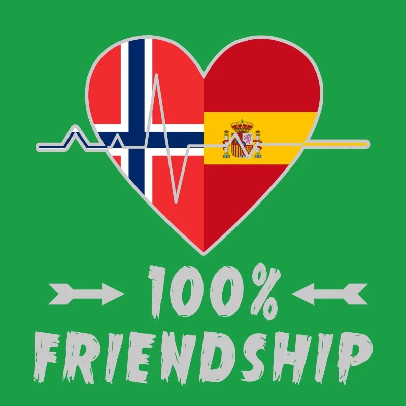 Norwegen und Spanien 100% Freundschaft