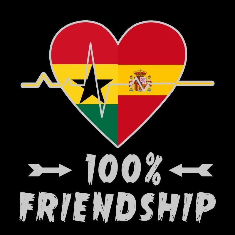 Ghana und Spanien 100% Freundschaft