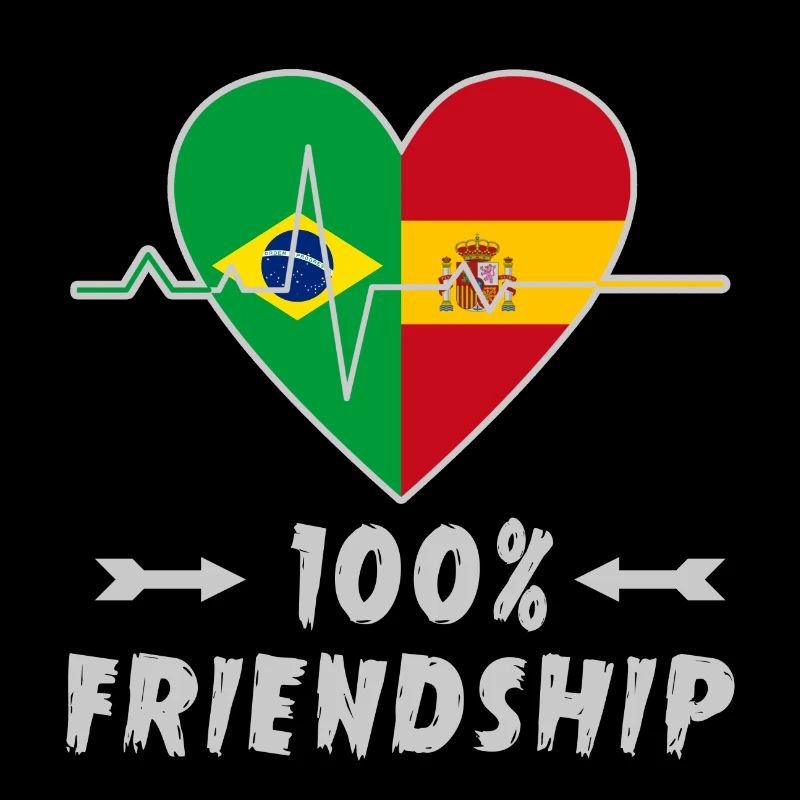 Brasilien und Spanien 100% Freundschaft