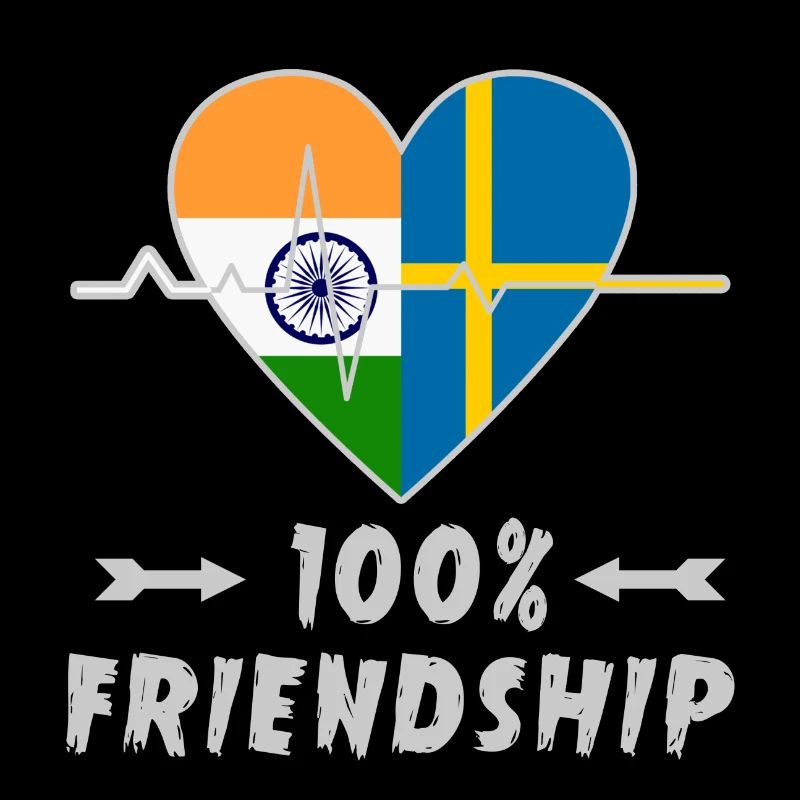 Indien und Schweden 100% Freundschaft