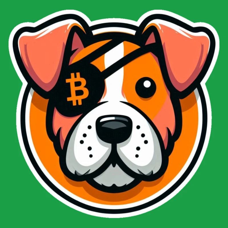 Chien avec cache-œil Bitcoin