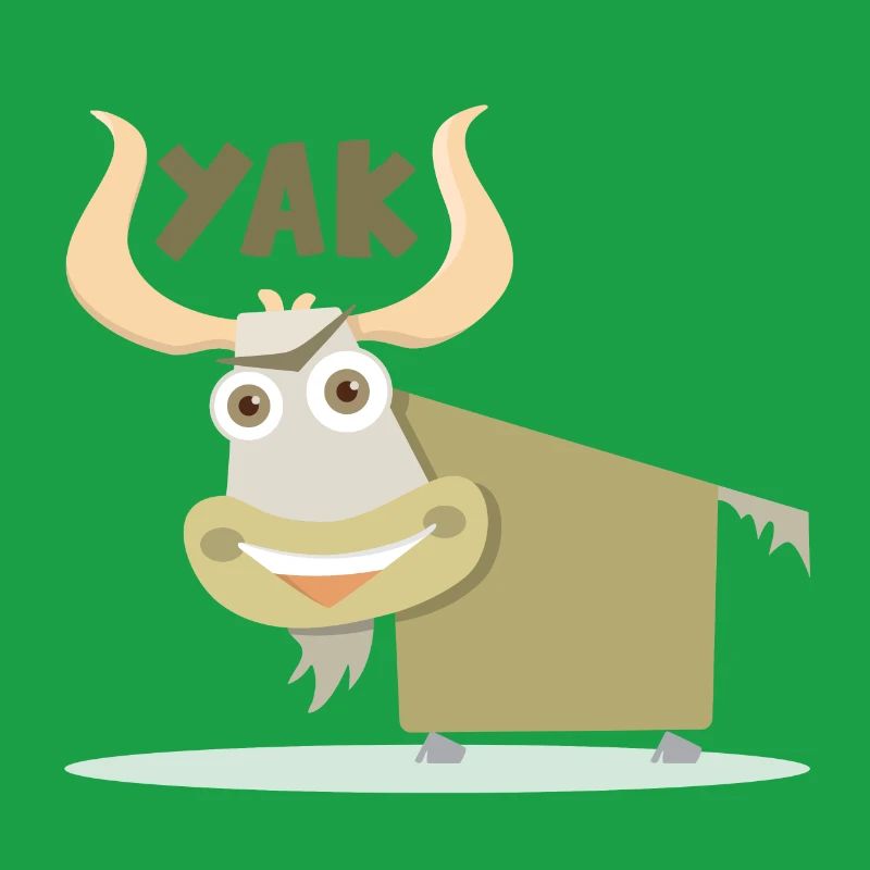 Illustration joyeuse et colorée d’un yak