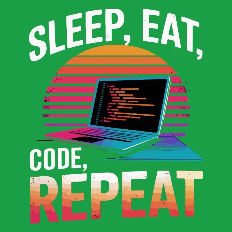 Schlaf Essen Code Wiederholen Geschenk Programmierer Entwickler
