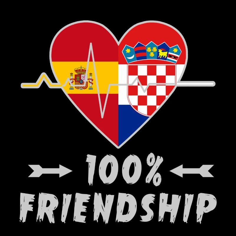 Spanien und Kroatien 100% Freundschaft