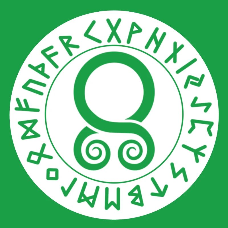 Trollkors white rune circle