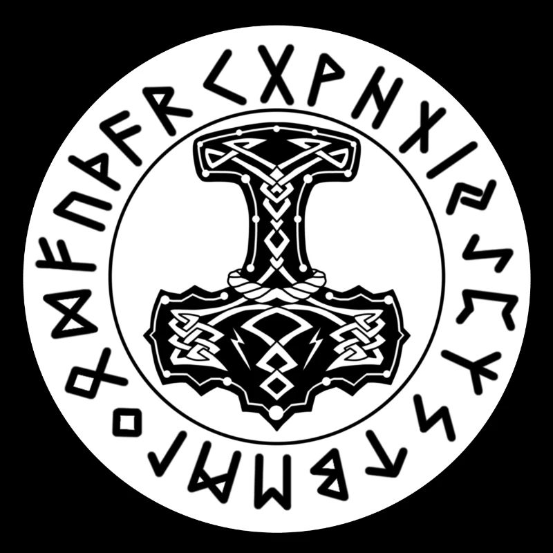 Runes circulaires de Mjöllnir blanches
