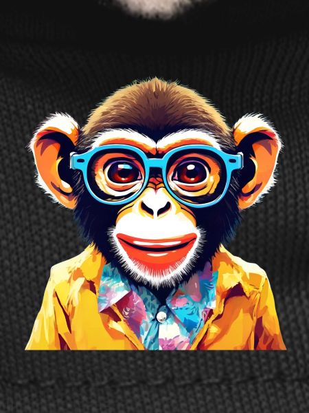 Vibrant Monkey with Retro Glasses