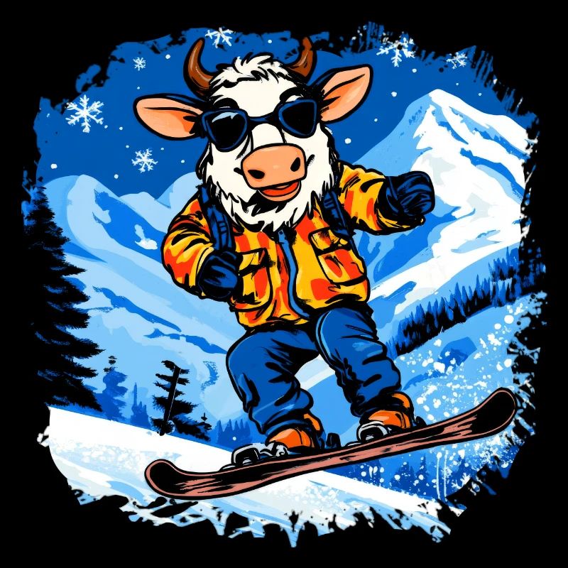 Vaches Snowboard / Vache Snowboardeuse