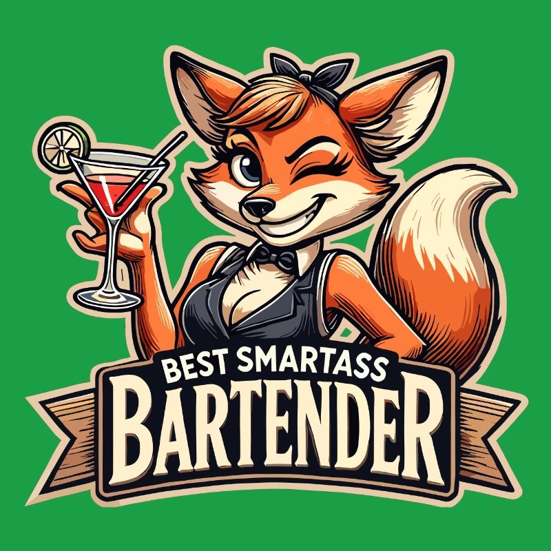 Bartender Barmaid Vixen Fox Gift