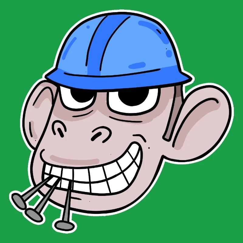 Affe Baustelle Bauarbeiter