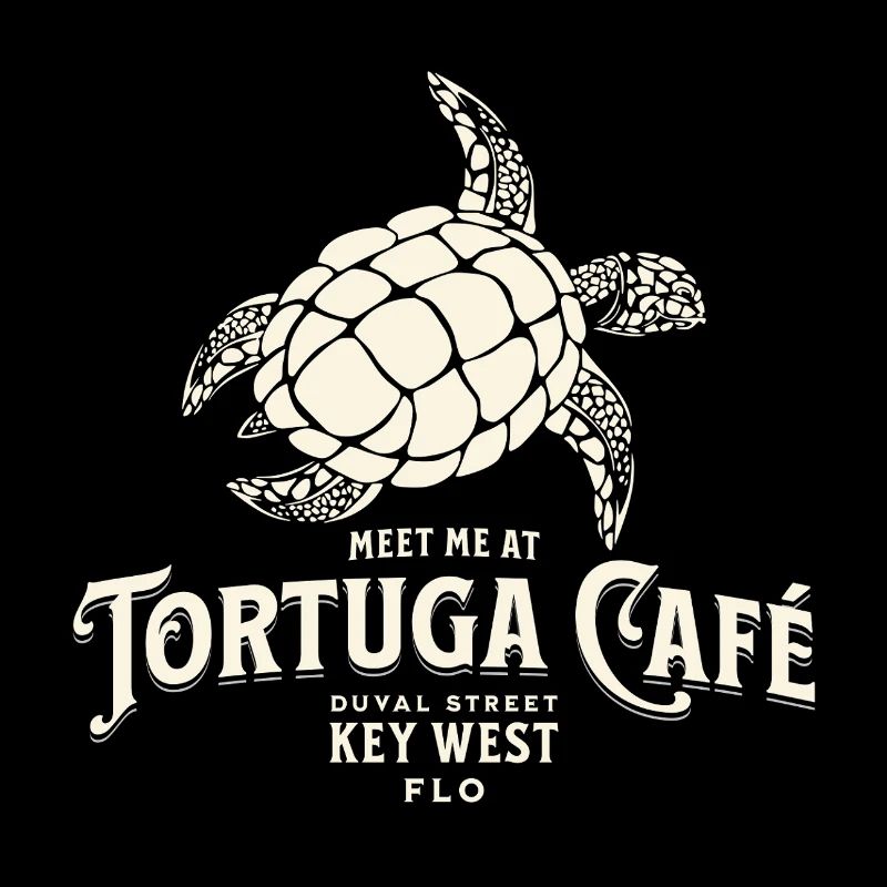 Tortuga Café Key West Style Illustration