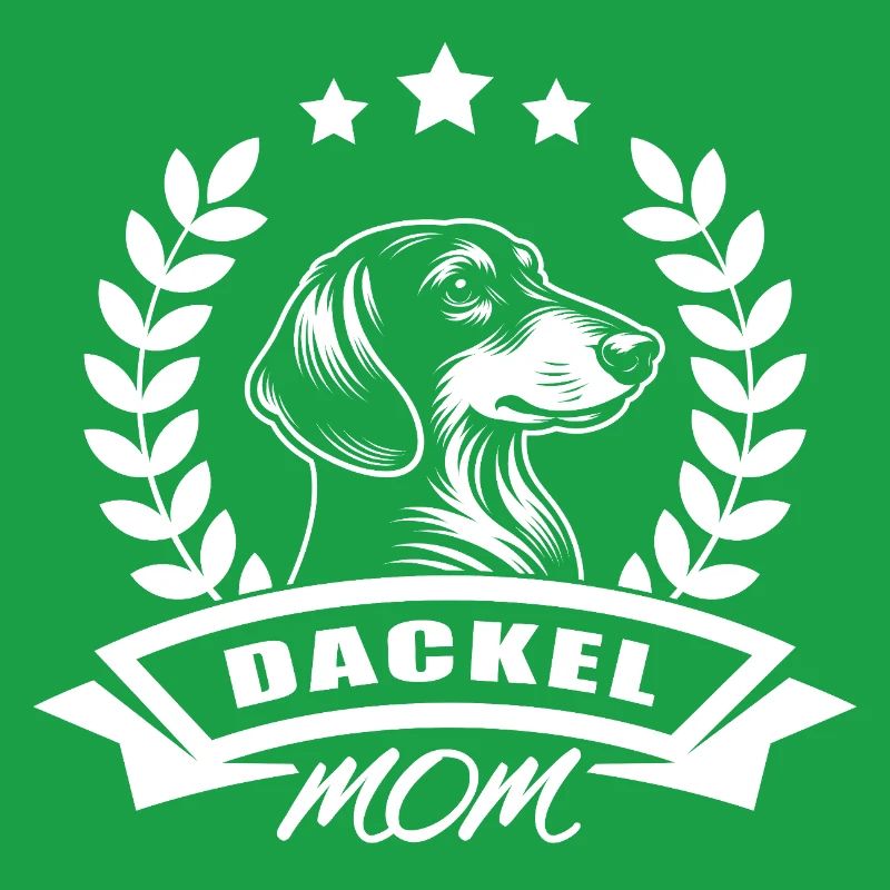 Design « Maman teckel » avec bannière et couronne de blé