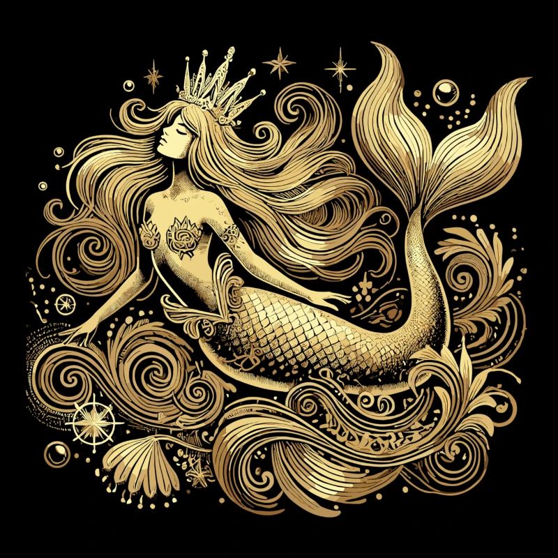 Sirène Sirène Princesse Or Cadeau Doré