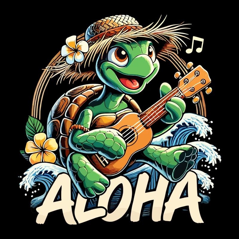 Aloha Turtle Ukulele Hawaii Sea Gift