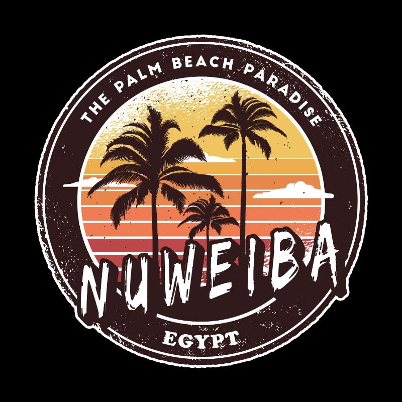 Nuweiba Egypt Vintage Palm Tree Design