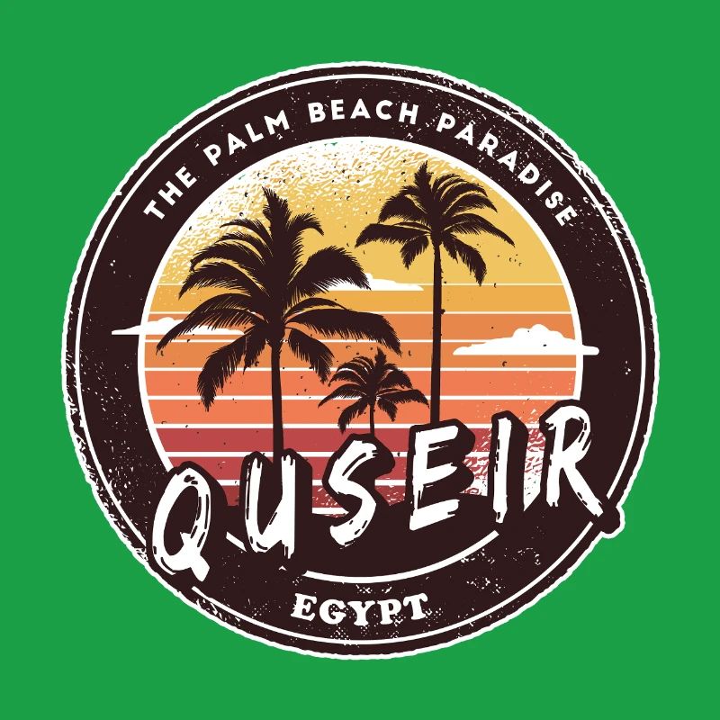 Quseir Egypt Vintage Palm Tree Design