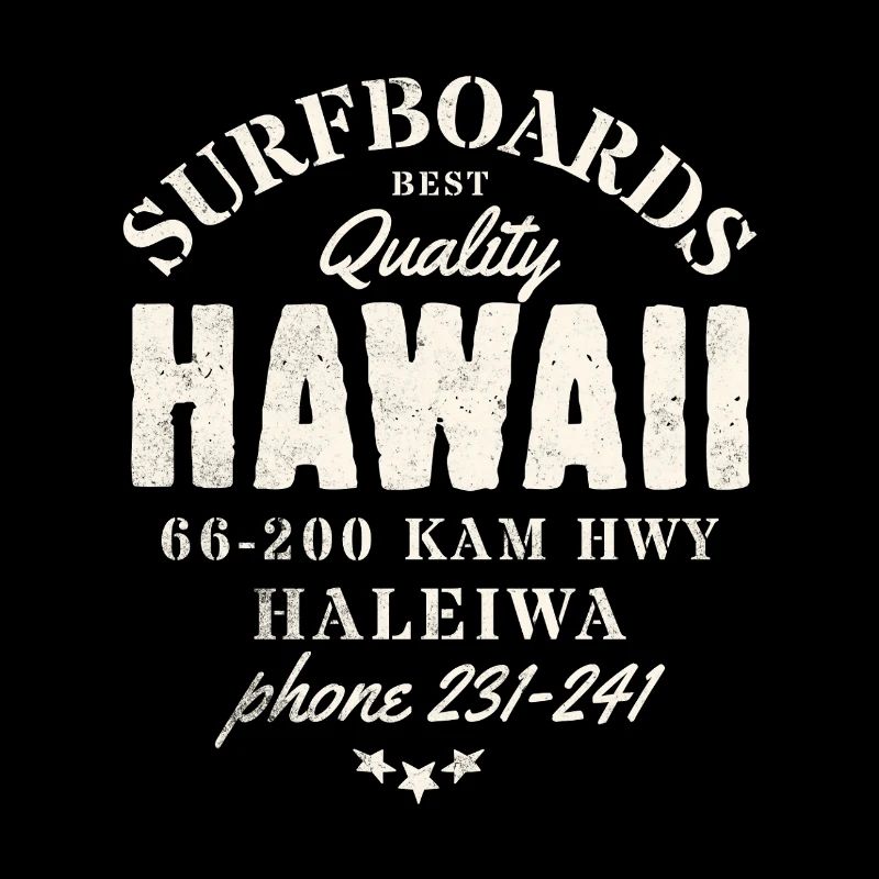 Design de Plaque Surf Hawaii Retro