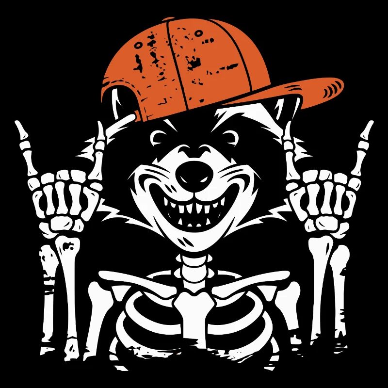 Rocker Waschbär Knochen