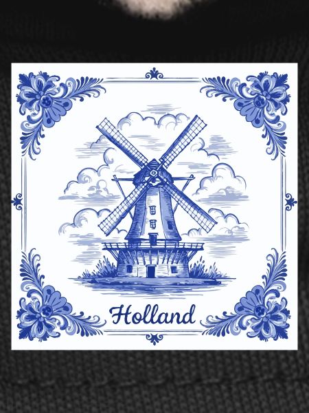 Delft blue windmill tile
