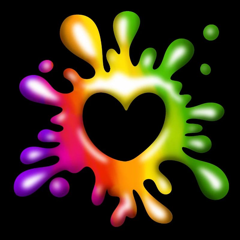 Herz Klecks - Farbenfrohe Liebe