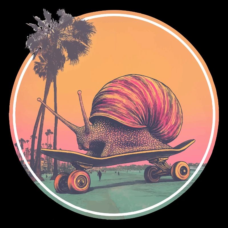 Cool skateboard snail – design rétro réfrigéré