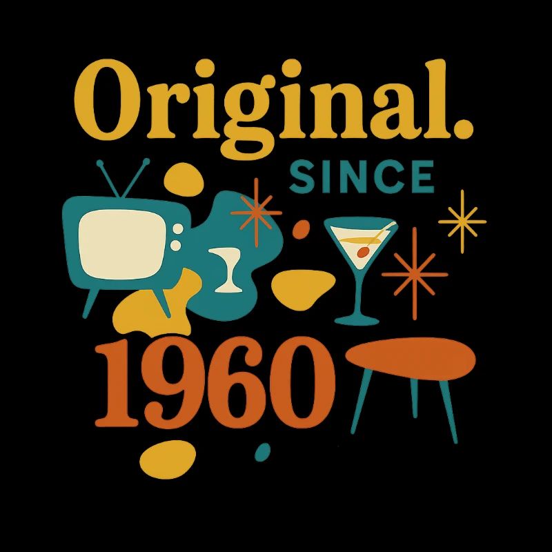 Langue source. Depuis 1960 – Design rétro Année de naissance