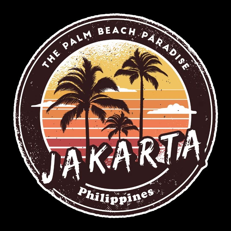 Jakarta Philippines Beach Palm Trees Design