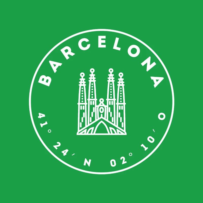 Barcelone avec sa cathédrale et ses coordonnées