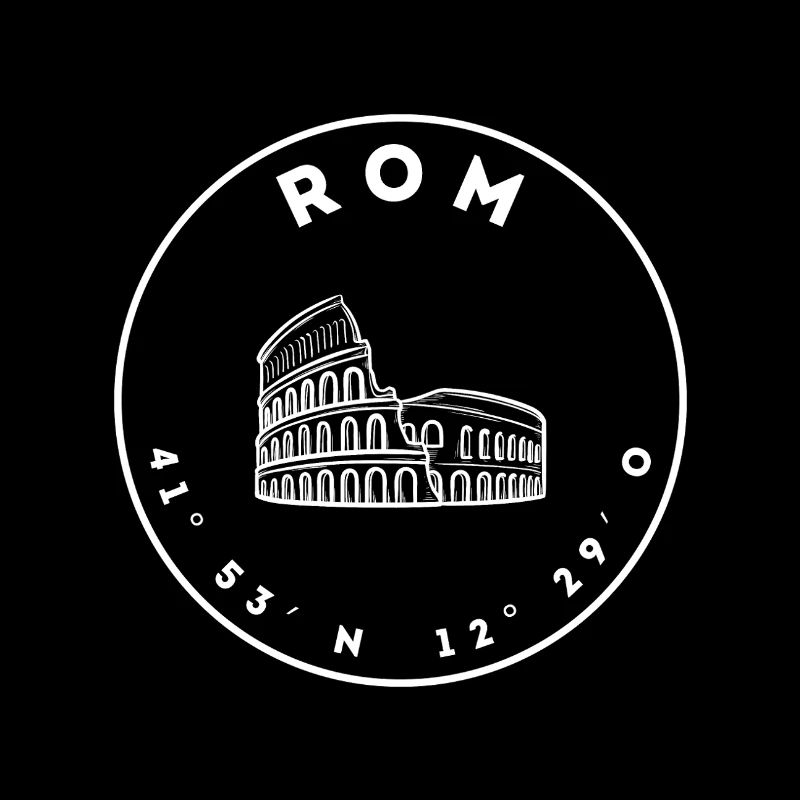 Rome with Colosseum and coordinates