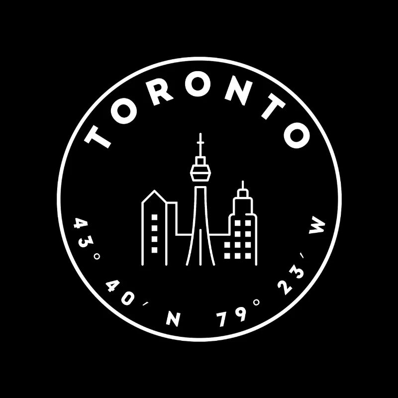 Toronto with skyline and coordinates