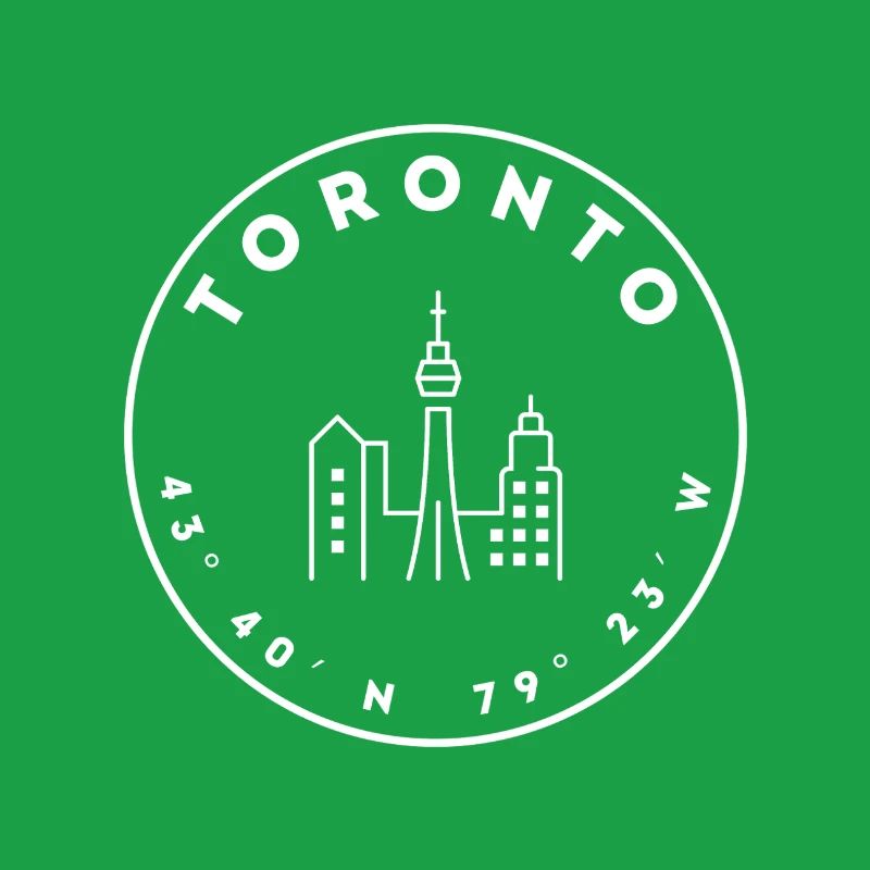 Toronto with skyline and coordinates