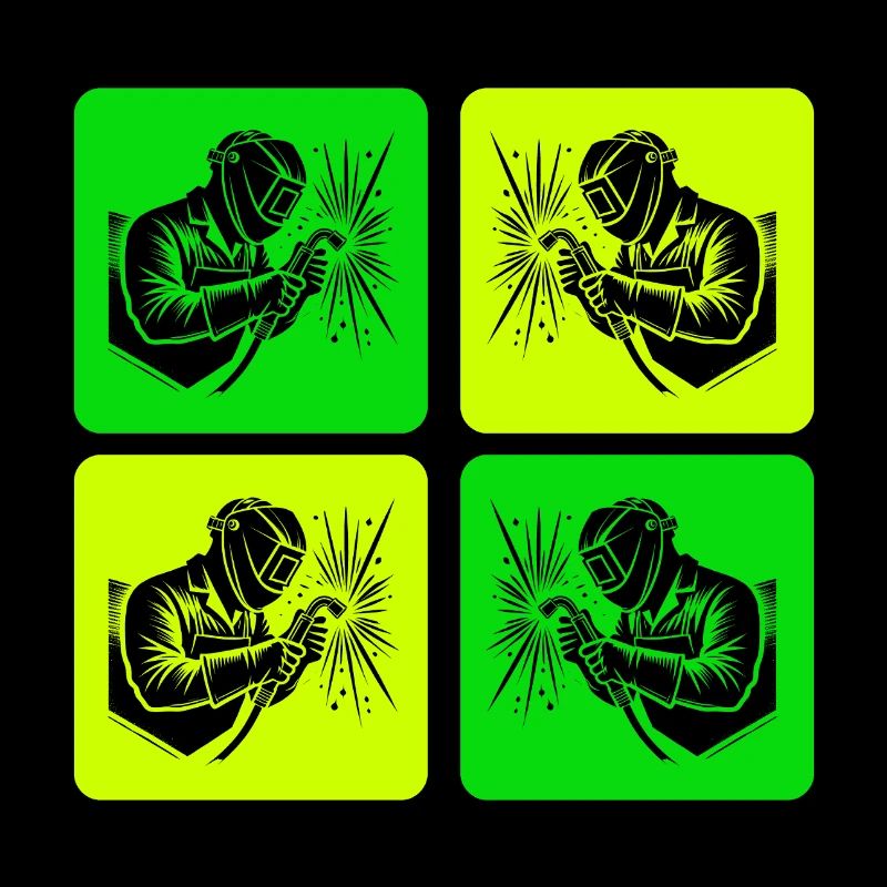 Welders in retro style