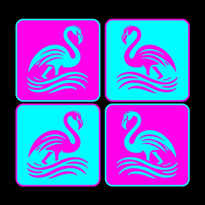 Flamingo Waves Pop Art