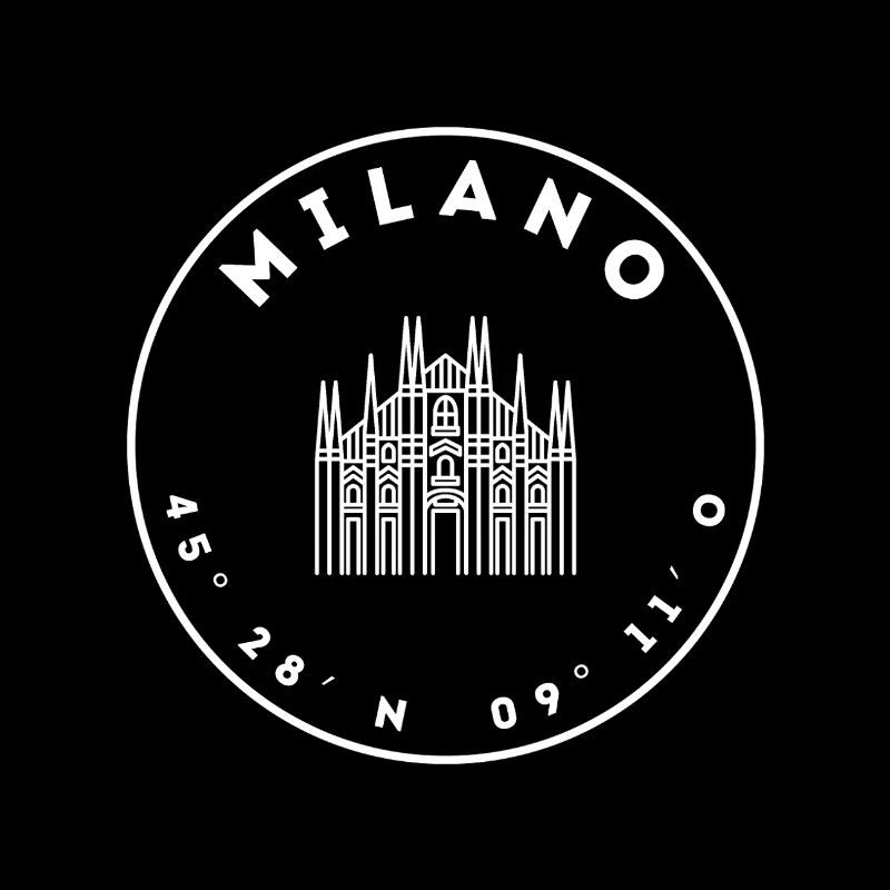 Milan with Duomo and coordinates