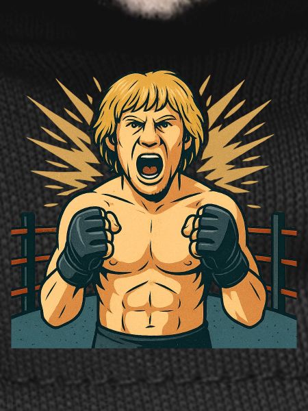 Combative boxing hero comic style