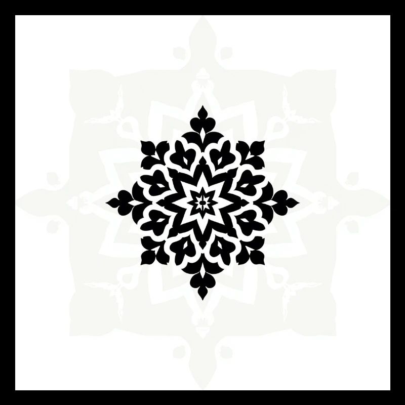 Kompliziertes schwarz-weißes Mandala-Muster