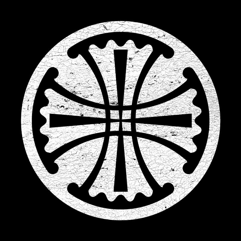 Croix de Canterbury dans un cercle blanc