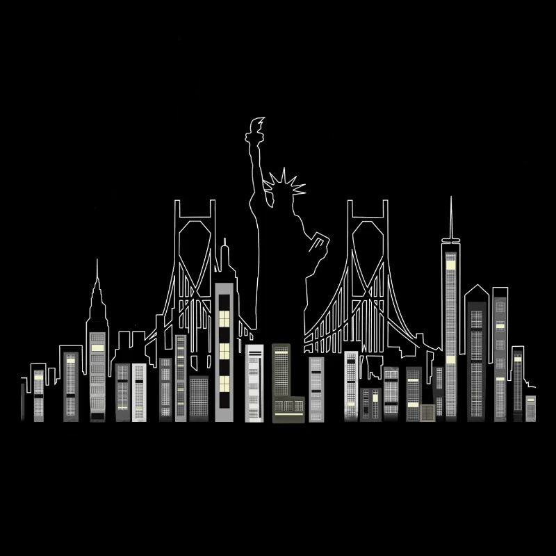 New Yorker Wolkenkratzer mit Freiheitsstatue