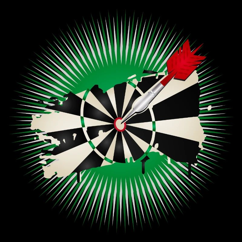 Graffiti style dartboard with hit